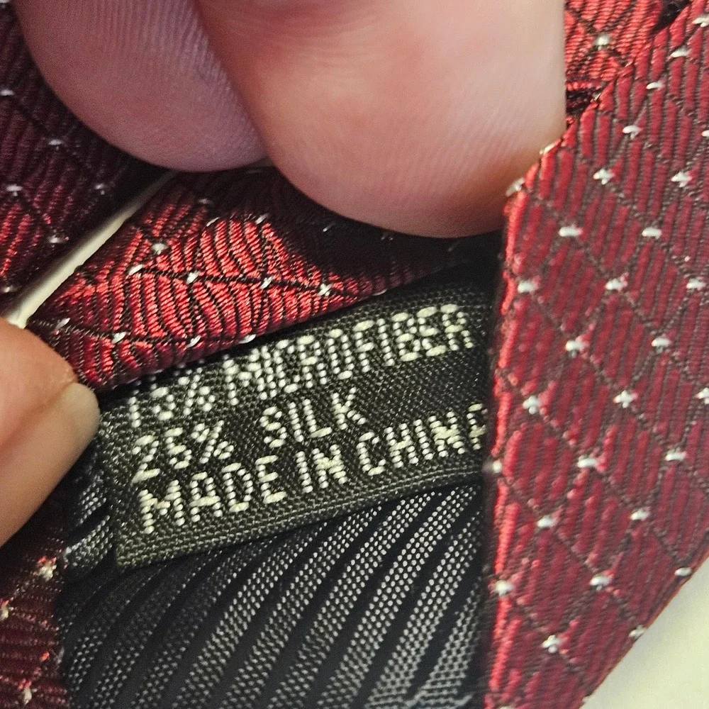The Knot Club Mens‎ Burgundy Red Textured Silk Blend Micro Pattern Necktie